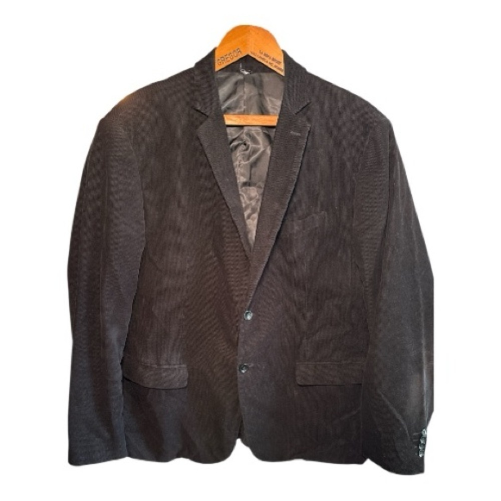 PJ Paul Jones Men's Black Corduroy Sports Jacket Blazer 2XL